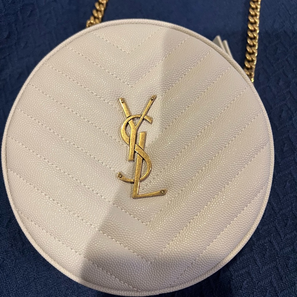 ST. LAURENT VINYLE ROUND CAMERA BAG